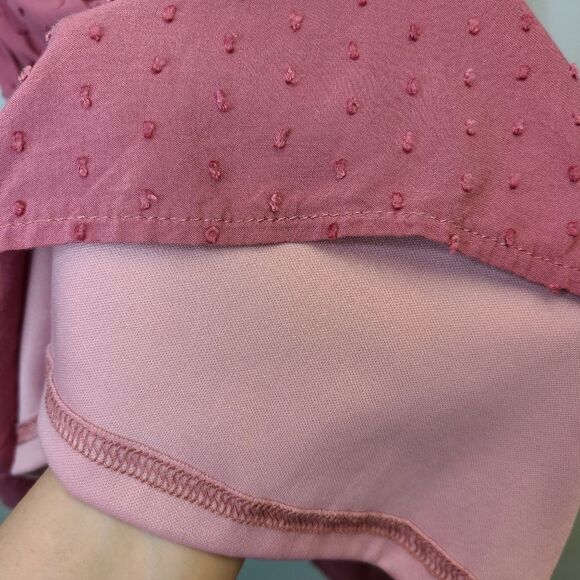 SHEIN Dot Frill Trim Cami Mauve Lined Mini Dress S (4) - Picture 13 of 13